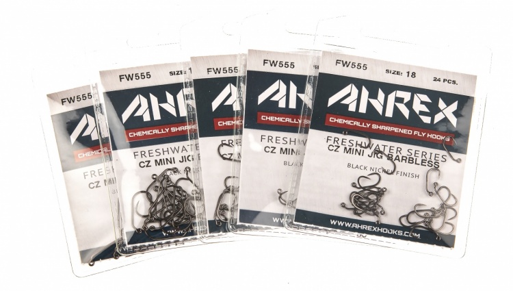 Ahrex Fw555 Cz Mini Jig Barbless #12 Trout Fly Tying Hooks
